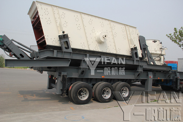 YIFAN tire mobile cone crusher station shipments site 