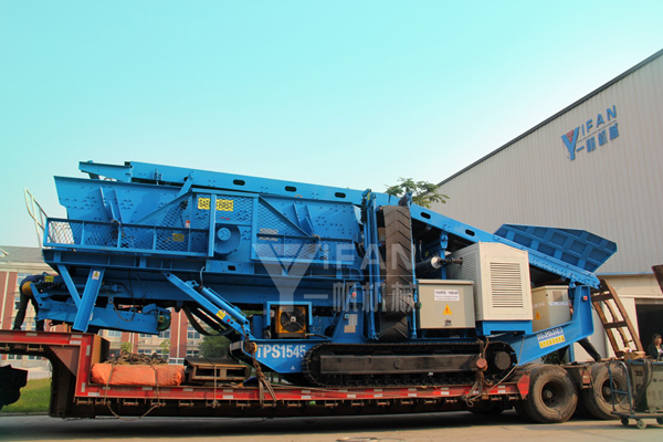 Hydraulic drive crawler crushing screening station loading shipments site --to Solomon