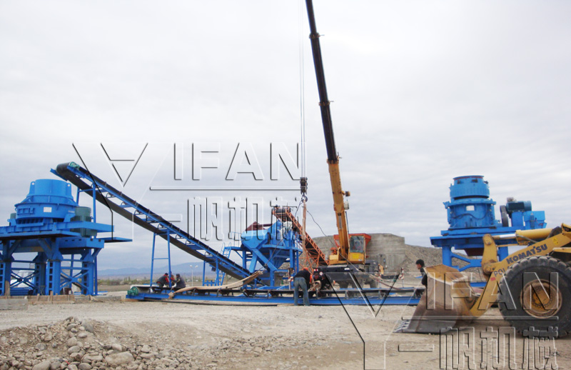 Stone production line installation site